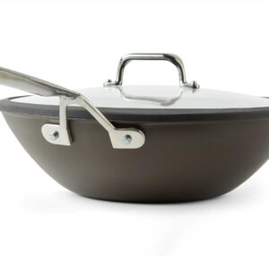 Misen Pre-Seasoned 12" Carbon Steel Wok - Naturally Nonstick - Perfect Size for Any Home Kitchen - Small Flat Bottom - Ergonomic, Stay-Cool Handles - Ready to Use, Compatible with All Cooktops