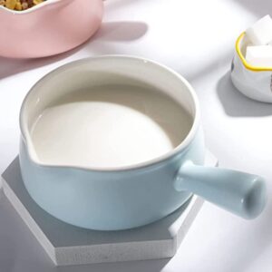 Hemoton Noodle Pot Enamelware Saucepan Butter Melter Stew Pot Small Soup Pot Butter Warmer Pot Stirrer Miniature Saucepan Baby Food Jar Cooking Pot Multifunction Ceramics Coffee Child