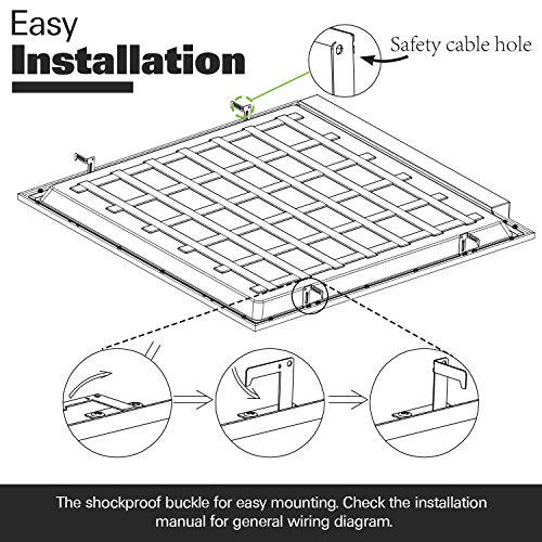 hykolity 2x2 FT LED Flat Panel Troffer Light, 30/40/50W, CCT Selectable 4000K/5000K/6500K Drop Ceiling Office Lights, 115LM/W, 0-10V Dimmable Ultra Slim Recessed Back-lit Fixture, ETL 6 Pack