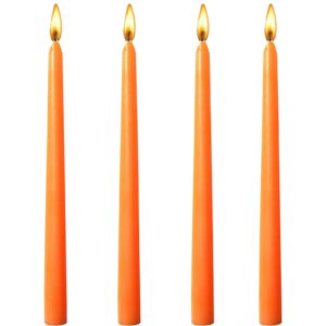 10 inch orange taper candles-set of 4 tapered candle, tall candlesticks,home dinner candle, party, wedding, halloween, christmas candles (9.9 inch, orange)