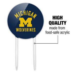 Acrylic University of Michigan Wolverines Logo Cake Topper Party Decoration for Wedding Anniversary Birthday Graduation