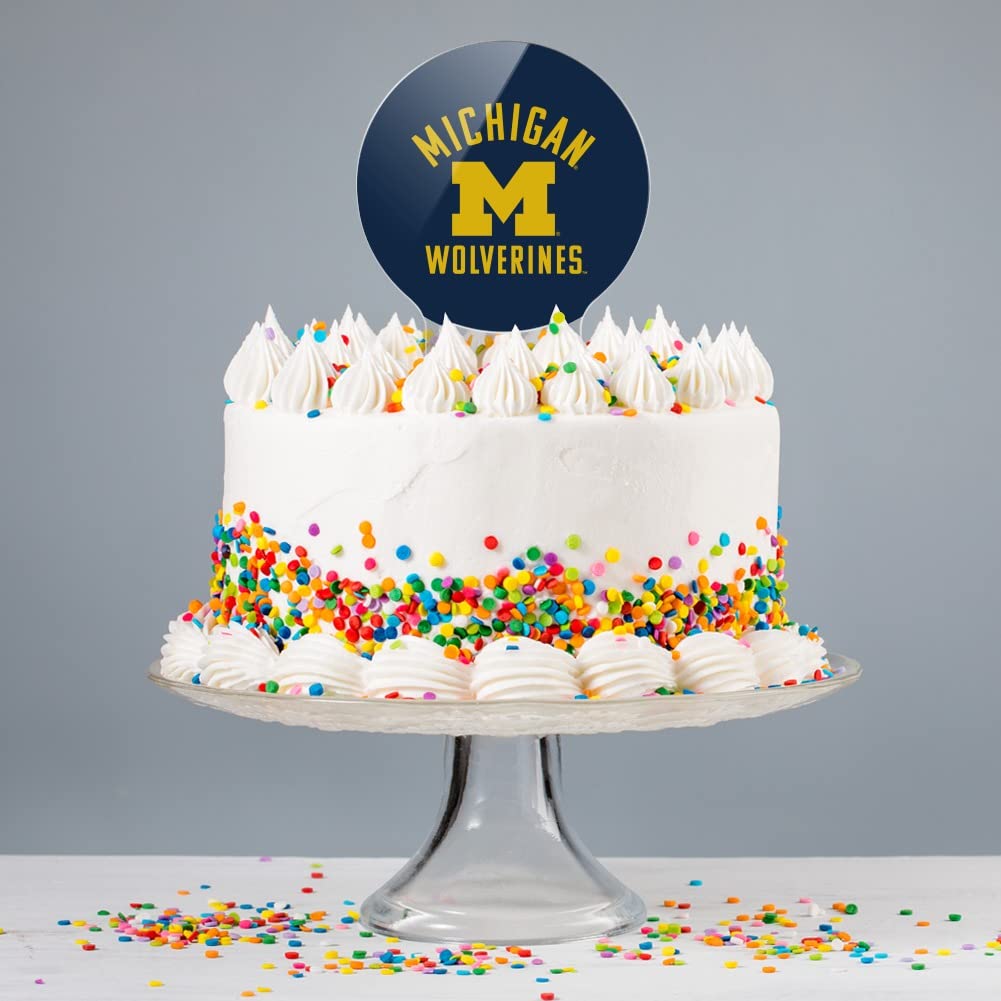 Acrylic University of Michigan Wolverines Logo Cake Topper Party Decoration for Wedding Anniversary Birthday Graduation