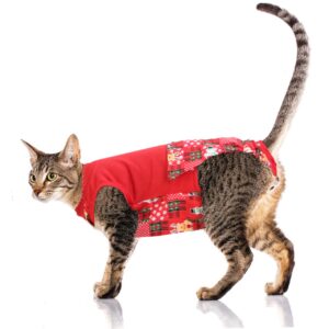 Mairbero Cat Surgical Recovery Suit - Cat Onesie for Cats After Surgery Spay Surgical Abdominal Wound Skin Diseases E-Collar Alternative