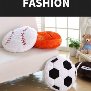 17.7" Basketball Plush Pillow Soft Fluffy Velvet Stuffed Football Throw Pillow Sports Rugby Ball Shaped Sleeping Travel Pillow Sofa Recliner Bedroom Decoration Gifts for Kids Children Boys Women Men