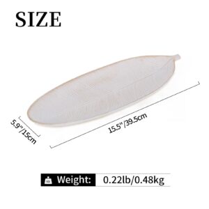 Hanobe Leaf Wooden Decorative Tray: Leaf Shaped Wood Key Tray Decor Leaf Bowl for Crystal Candle