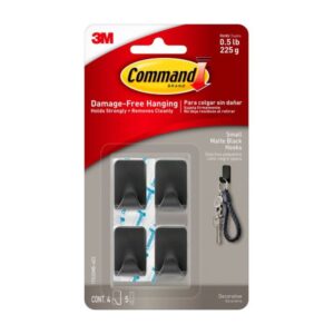 command 3m [removable]: small matte black hooks [4 hooks/pack] (matte black)