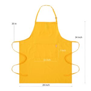 Zihuatailor Orange Yellow Apron for Women with Pockets | Lightweight and Adjustable Apron