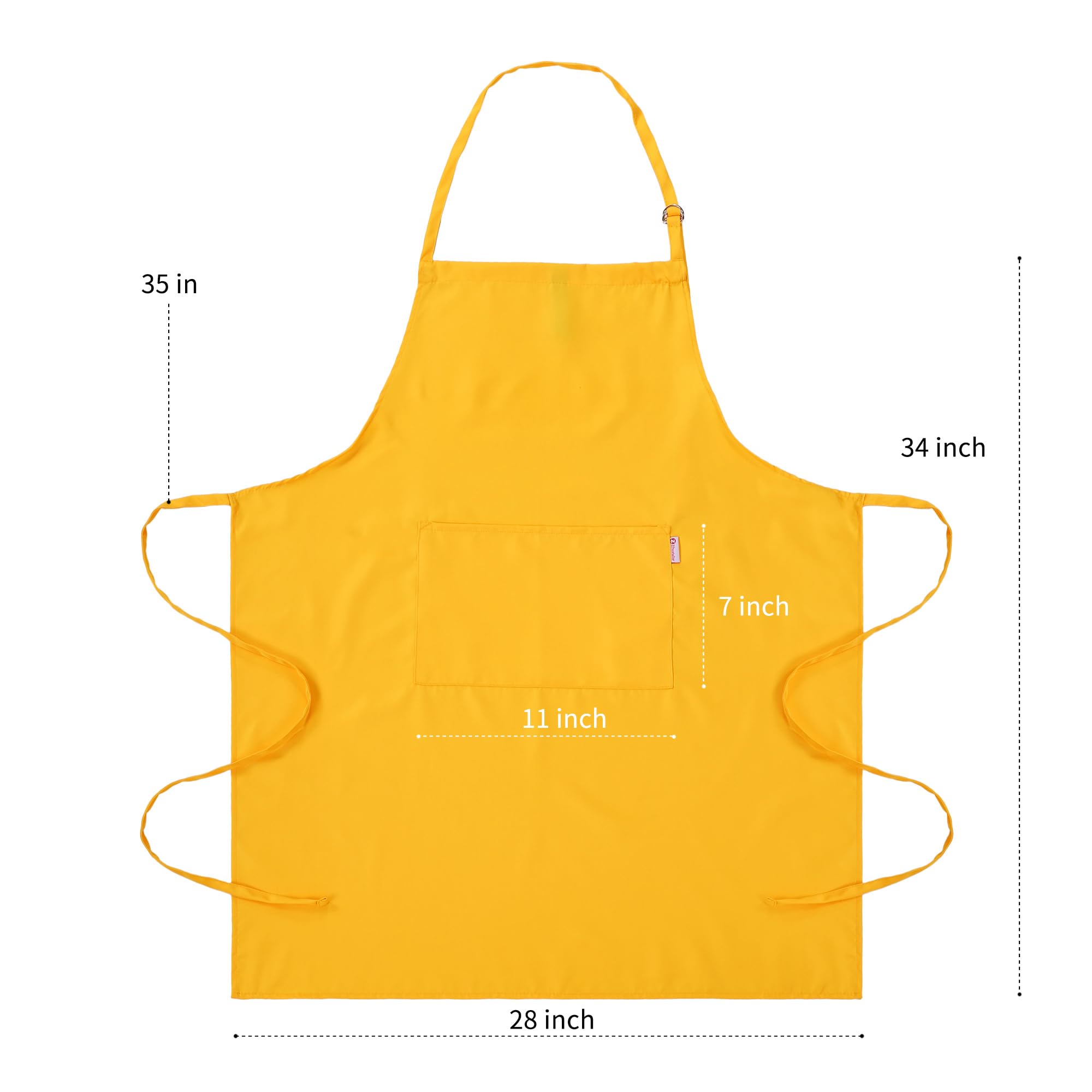 Zihuatailor Orange Yellow Apron for Women with Pockets | Lightweight and Adjustable Apron