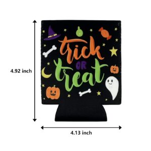 12PCS Halloween Can Coolers Sleeves –Trick or Treat Clover Beer Beverage Party Supplies Decorations Favors