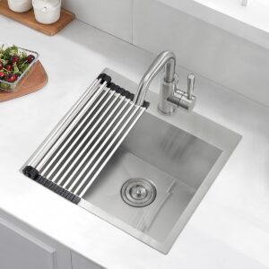 21 Stainless Steel Drop In Kitchen Bar Sink, Luckyhorse 21” x 18” x 10” 18 Gauge Stainless Steel Kitchen Sink Outdoor Sink LH021L