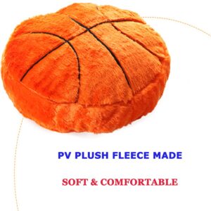 17.7" Basketball Plush Pillow Soft Fluffy Velvet Stuffed Football Throw Pillow Sports Rugby Ball Shaped Sleeping Travel Pillow Sofa Recliner Bedroom Decoration Gifts for Kids Children Boys Women Men