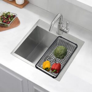 21 Stainless Steel Drop In Kitchen Bar Sink, Luckyhorse 21” x 18” x 10” 18 Gauge Stainless Steel Kitchen Sink Outdoor Sink LH021L