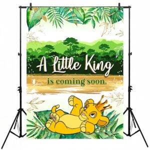 similar lion king baby shower decorations for boy 5x7ft african baby lion king backdrop baby shower vinyl infant simba wild one jungle background for kids 1 year old, one size