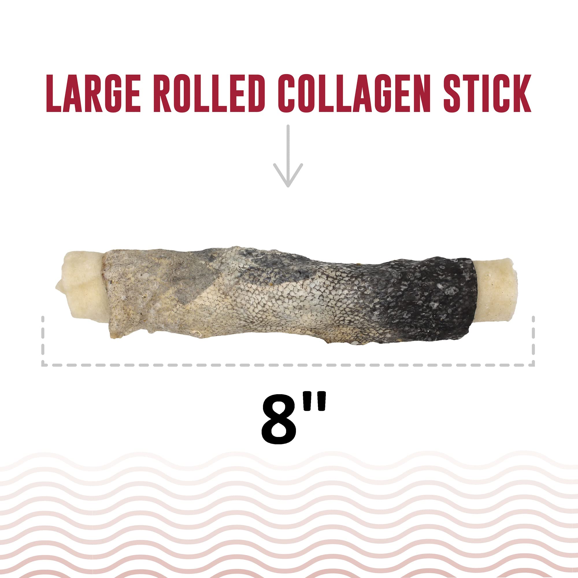 Icelandic+ Beef Rolled Collagen Stick with Wrapped Fish 8" Dog Treat