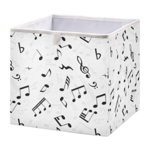 sletend cube storage bins phonic notes music collapsible storage baskets foldable fabric storage box for clothes, toys 11" x 11" x 11"