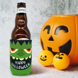 12PCS Halloween Can Coolers Sleeves –Trick or Treat Clover Beer Beverage Party Supplies Decorations Favors