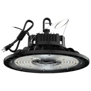 ufo led high bay light 150w 0-10v dimmable garage light ceiling 5000k 21000lm ip66 waterproof shop lights super bright fixture with 5' cable plug commercial lighting for factory warehouse workshop