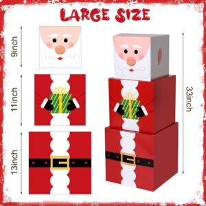 16 Pieces Christmas Stacking Boxes with Hats in 4 Designs Stackable Snowman Gift Box Tower Xmas Nesting Boxes Decorative Christmas Stacking Gift Boxes for Gift Wrapping Party Favors to Make A Snowman