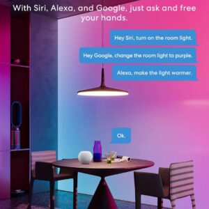 meross Smart Light Bulb, Smart WiFi LED Bulbs Compatible with Apple HomeKit, Siri, Alexa, SmartThings, Dimmable E26 Multicolor 2700K-6500K RGBWW, 900 Lumens 60W Equivalent 2 Pack