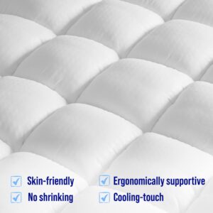 HYLEORY Twin XL Size Mattress Topper for Back Pain, Extra Thick Cooling Mattress Pad Cover, Down Alternative Overfilled Plush Pillow Top with 8-21 Inch Deep Pocket