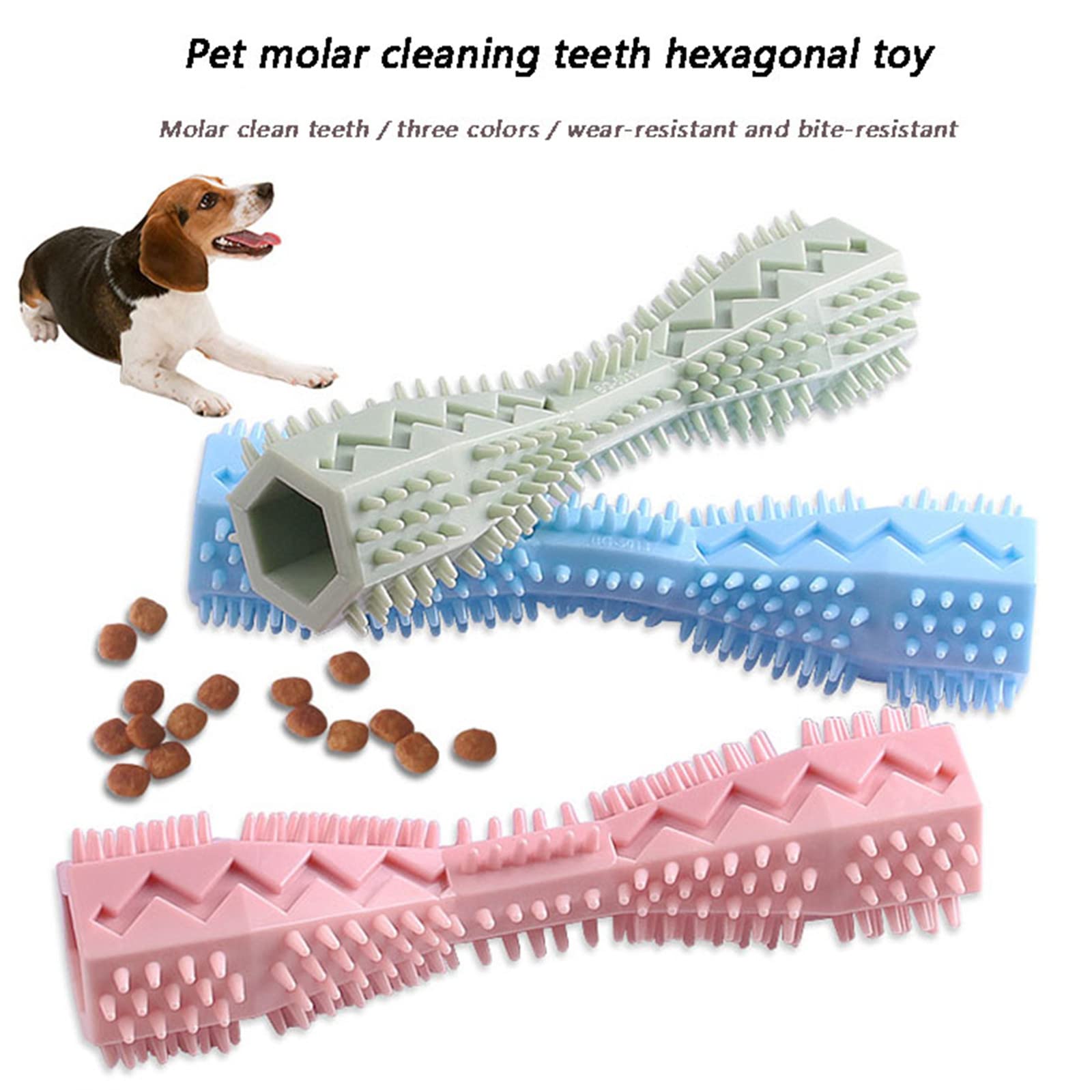 Puppy Bones for Small Dogs Teething Durable Dog Toothbrush Chew Toy Stick Soft Rubber Teeth Cleaning Point Massage Toothpaste Pet Supplies