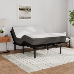 blissful nights e3 queen adjustable bed base frame with 10" medium firm gel infused memory foam mattress