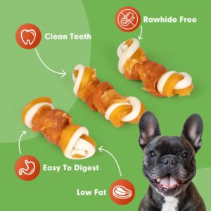 MON2SUN 2.5" Rawhide Free Dog Treats with Mixed Vegetables, Chicken Wrapped Mini Knot Bones for Small Dogs, Healthy Dog Snacks for Balanced Nutrition, 21.2oz