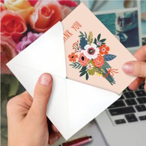 NobleWorks - Thank You Greeting Card with 5 x 7 Inch Envelope (1 Card) Bouquets of Thanks C2814ITYG