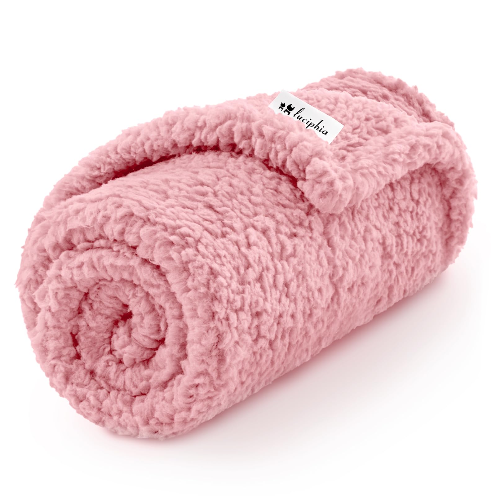 Luciphia Premium Fleece Dog Puppy Blanket Soft Pet Sherpa Calming Cat Blanket Throw for Small Medium Dog Cat(Pink,30x20 inches)