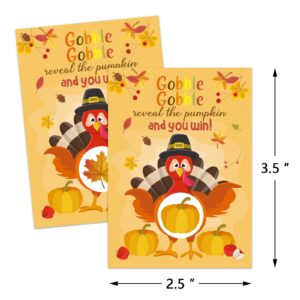 36 Pcs Turkey Scratch Off Card Games for Thanksgiving Party Family Activity - Thankful Raffle Tickets