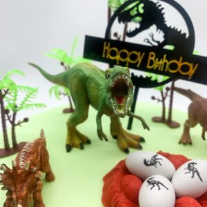 22PCS Dinosaur Cake Topper with Eggs Trees Dinosaur Toppers Birthday Party Cake Decorations Baby Shower Theme Party Decor