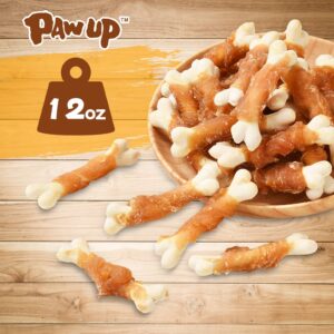 PAWUP Dog Treats Chicken Wrapped Calcium Bone, Dog Chews for Small Dogs, Natural Teeth Clean w/Taurine,12.5 oz