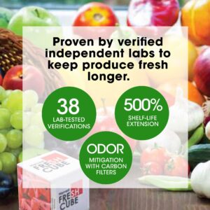 Harvest Fresh Cube Produce Saver | Extend produce shelf life up to 4 to 6 weeks | Simply unwrap and forget! | Pack of 2 | 180 Day Supply