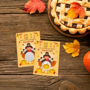 36 Pcs Turkey Scratch Off Card Games for Thanksgiving Party Family Activity - Thankful Raffle Tickets