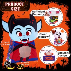 JX 24 Pack Halloween Treat Boxes with Clear Window,Halloween Goodies Candy Boxes,Tick or Treat Cookie Boxes Gift Bags Cardboard for Treats Halloween Party Favor Decoration Supplies,8 Styles