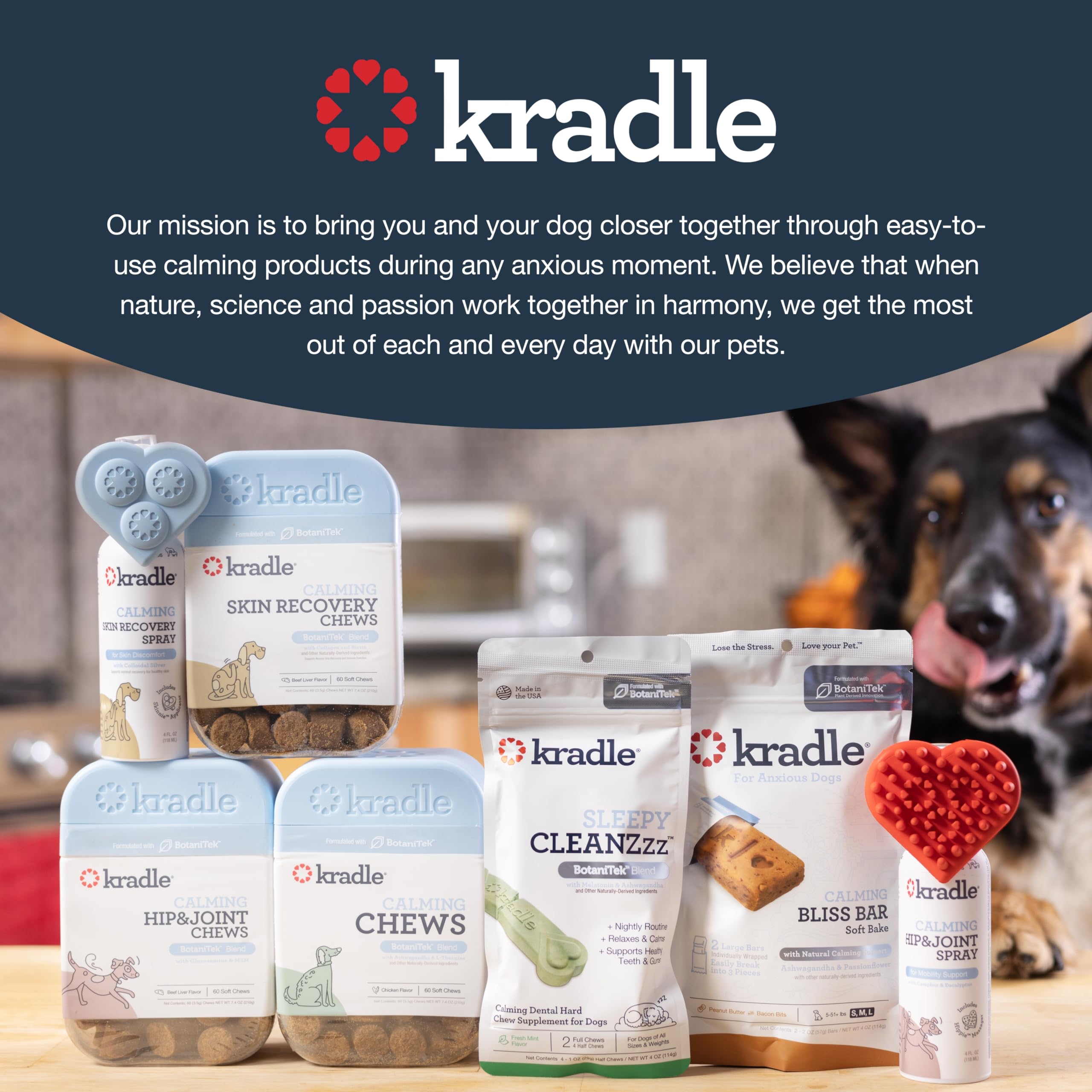 Kradle All Day Calming Bone Refill Kit, 28 Pack - Stress Relief Support for Dogs - Human Grade Calming Chews with Soothing Ingredients - Refills for All Day Calming Bone - Bacon Flavor