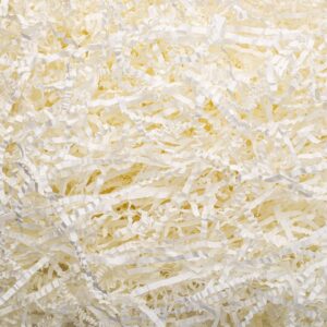 mcfleet 2 lb crinkle cut paper shred filler white crinkle paper shredded paper for gift box - gift basket filler - gift box stuffing for christmas, halloween packaging wrapping