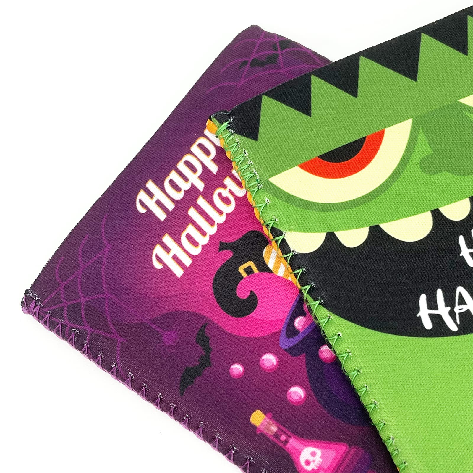 12PCS Halloween Can Coolers Sleeves –Trick or Treat Clover Beer Beverage Party Supplies Decorations Favors