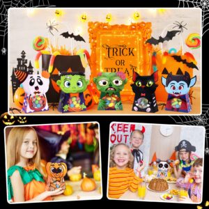 JX 24 Pack Halloween Treat Boxes with Clear Window,Halloween Goodies Candy Boxes,Tick or Treat Cookie Boxes Gift Bags Cardboard for Treats Halloween Party Favor Decoration Supplies,8 Styles