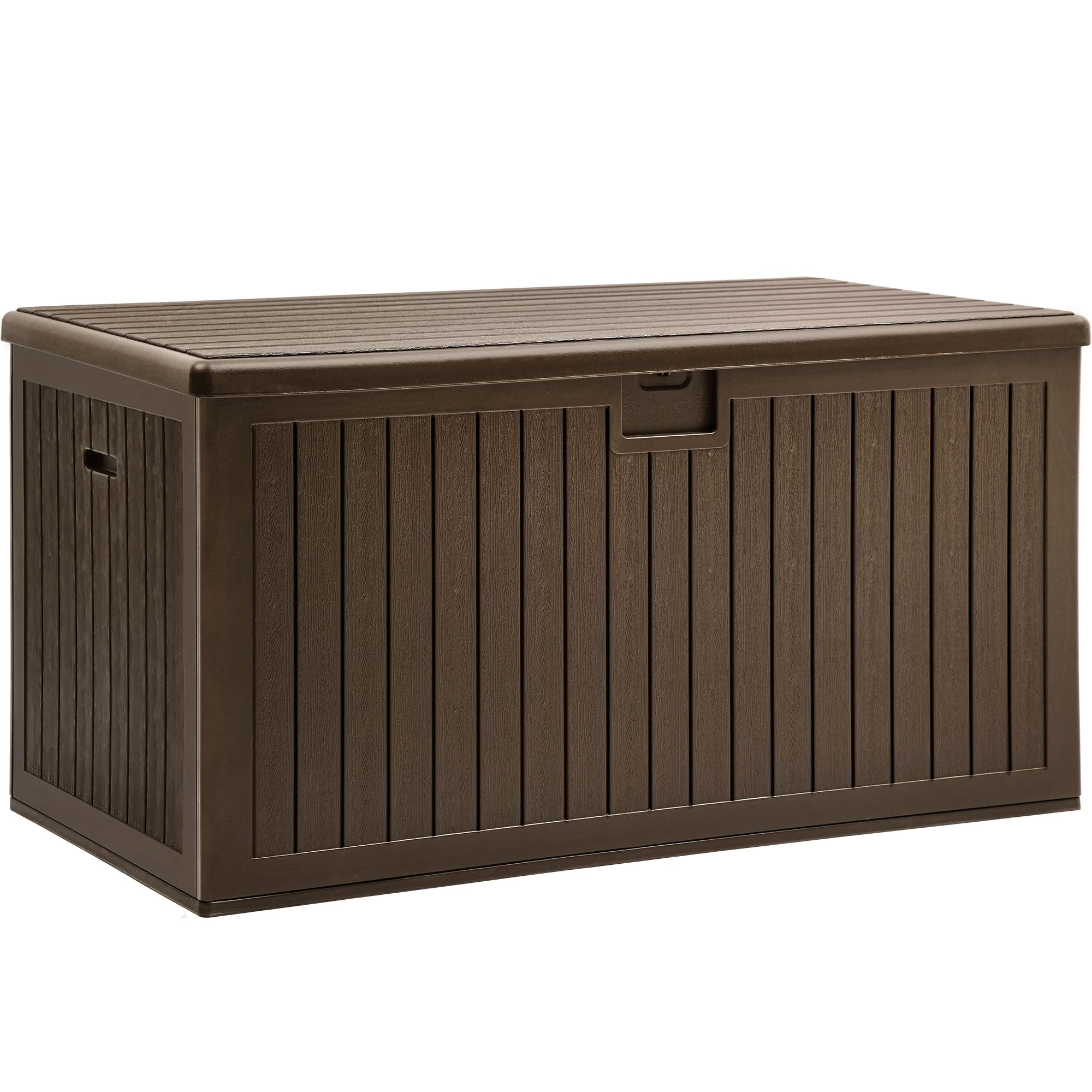 YITAHOME XXL 230 Gallon Large Deck Box,Outdoor Storage for Patio Furniture Cushions,Garden Tools with Flexible Divider, Waterproof,Lockable (Brown)