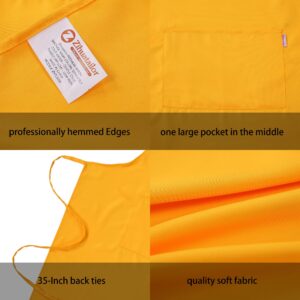 Zihuatailor Orange Yellow Apron for Women with Pockets | Lightweight and Adjustable Apron