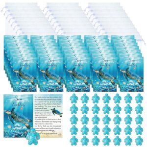 135 pcs sea turtle employee appreciation gifts bulk thank you teacher appreciation gift includes 45 turtle greeting card with message 45 sea turtle and 45 organza bags for coworkers (bright style)