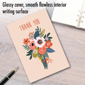 NobleWorks - Thank You Greeting Card with 5 x 7 Inch Envelope (1 Card) Bouquets of Thanks C2814ITYG