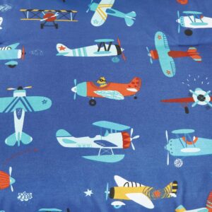 Blue Airplanes print Comforter Set for Boys Girls teen. Twin size Bedding for kids room. Include Twin comforter fitted sheet, pillow sham and Plush Airplane pillow (AIRPLANE, Twin)