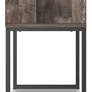 Signature Design by Ashley Neilsville Industrial 1 Drawer Nightstand with Metal Legs, 26" Tall, Gray & Black