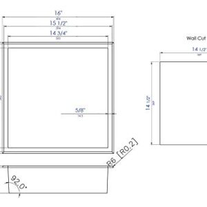 ALFI brand ABNP1616-BC Shower Niche, Brushed Copper