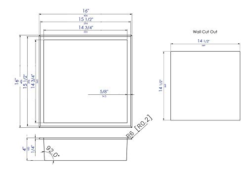 ALFI brand ABNP1616-BC Shower Niche, Brushed Copper