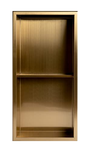 ALFI brand ABNP1224-BG Shower Niche, Brushed Gold 12 x 24 x 4