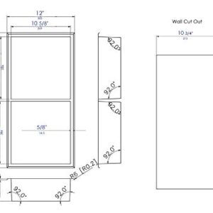 ALFI brand ABNP1224-BG Shower Niche, Brushed Gold 12 x 24 x 4