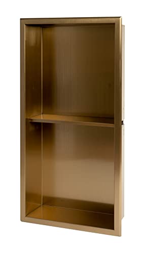 ALFI brand ABNP1224-BG Shower Niche, Brushed Gold 12 x 24 x 4